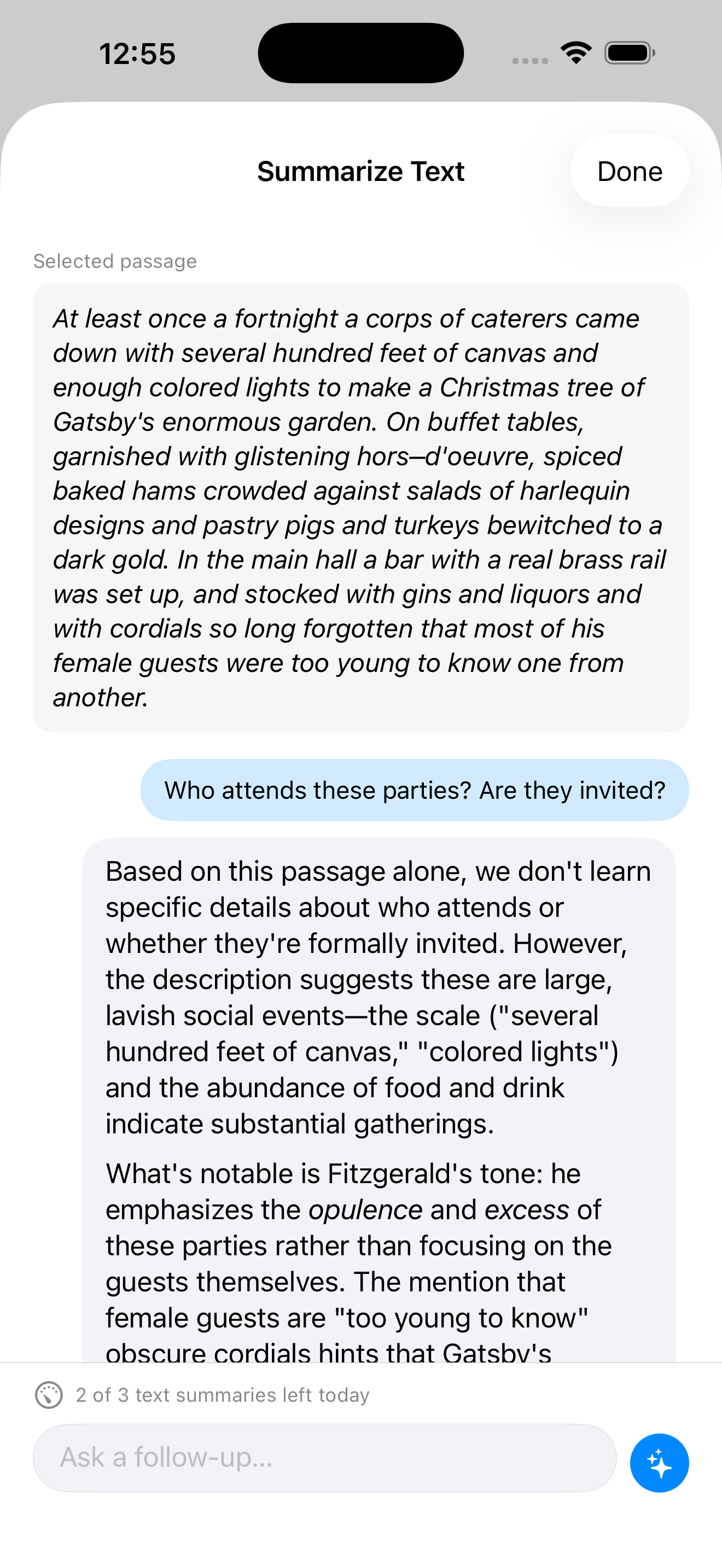 Ask about a passage
